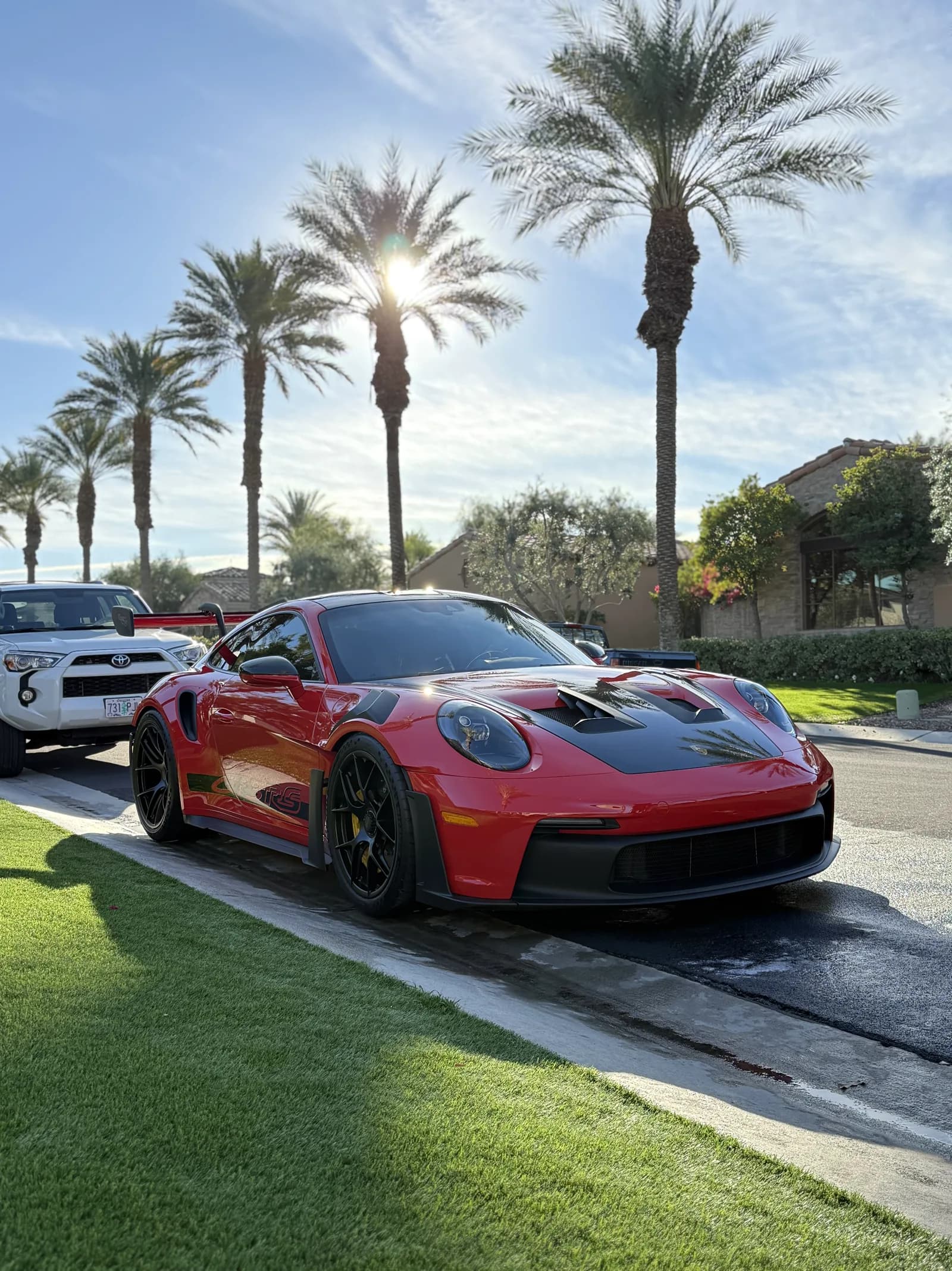 Red Porsche 911 GT3 RS after paint care