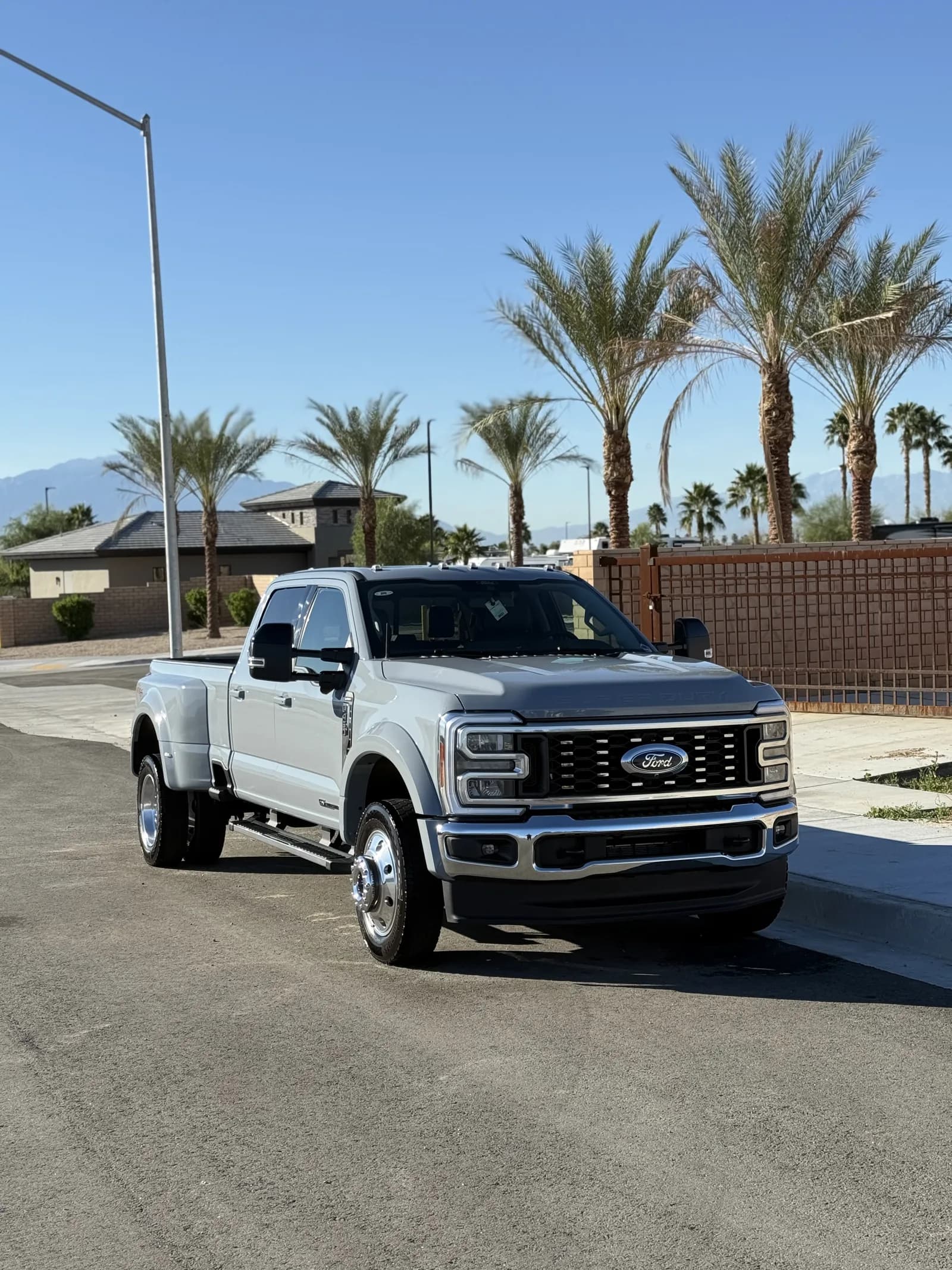 White Ford Super Duty after a Full Detail