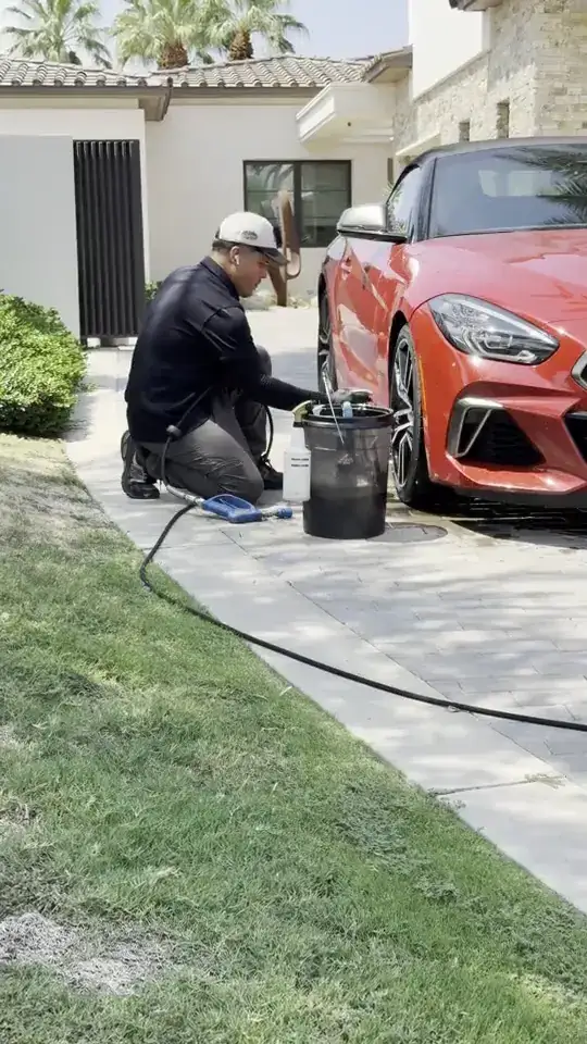 Red BMW detailing